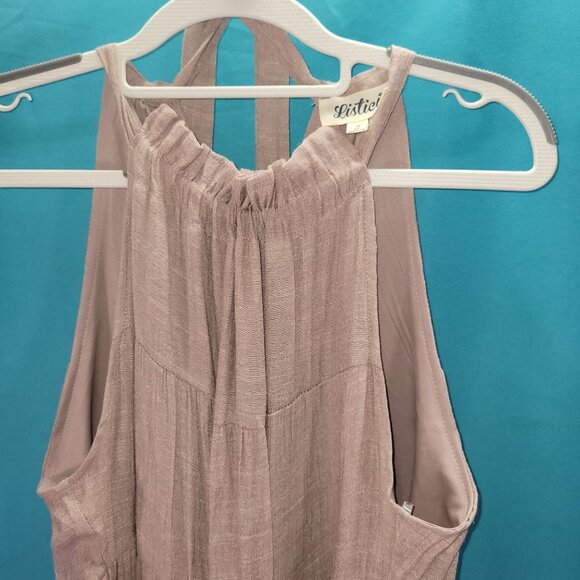 Listicle Womens Sleeveless Tiered Maxi Dress Halter Neck Small - Picture 2 of 9